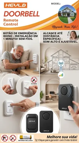 Campainha Sem Fio Residencial Comercial 32 Toques Idosos