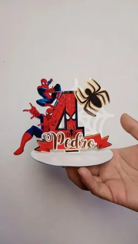 Topo de bolo estruturado - vela 3D - qualquer tema 