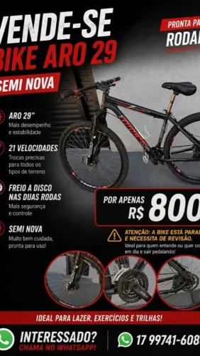 Vendo bicicleta para fazer trilha