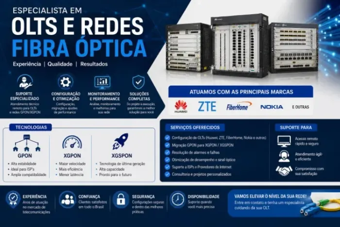 Consultoria OLT FiberHome - Habilitação Multimarca (Todos os Modelos)