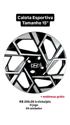 Calotas esportivas 13" 14" 15"