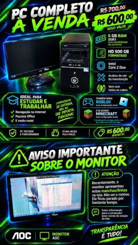 Pc para estudo/trabalho completo...