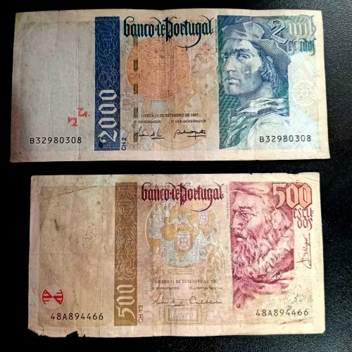 Escudos portugueses (de 2000 e 500)