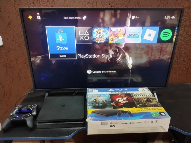 ? PS4 SLIM 1TB + 2 CONTROLES + PACOTE COM 14 JOGOS ? PRONTO PRA JOGAR!