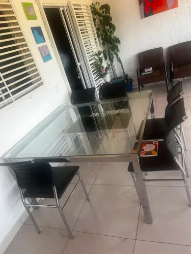 Mesa de Vidro 6 cadeiras