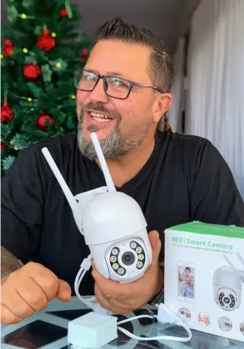 Camera WiFi Smart aplicativo Icsee com 2 Antenas externa 