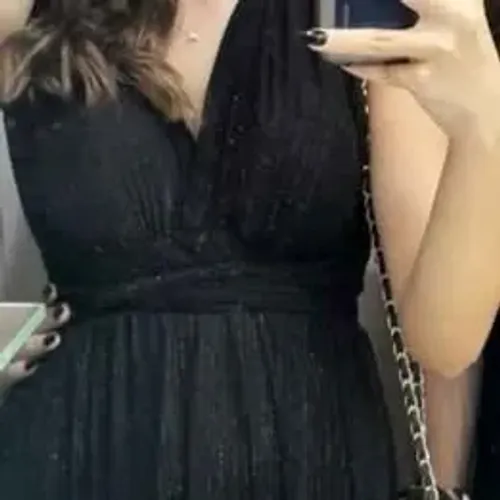Lindo vestido de festa longo tecido com brilho Tam P