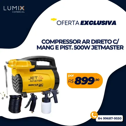 COMPRESSOR AR DIRETO C/ MANG E PIST. 500W JETMASTER