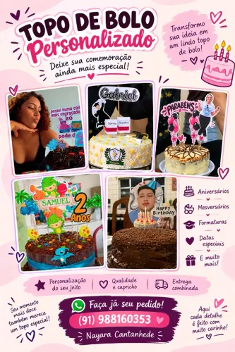 Topos de bolo personalizado