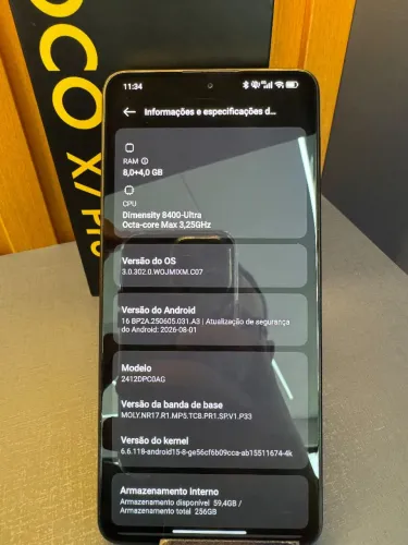 Poco X7 pro 5G 256GB/12GB de RAM dimensity 8400-ultra zerado
