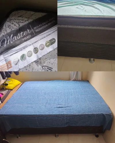 Cama box + colchão Ortobom Queen