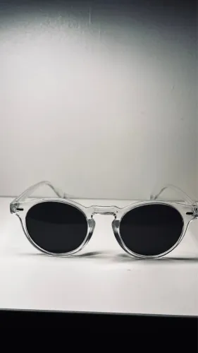 Óculos De Sol Oval Moda SimplesEstilo Coreano Retro Arroz Prego ?
