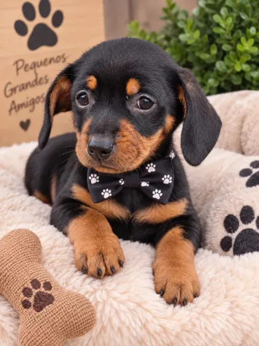 Dachshund macho preto e canela só hoje último filhote