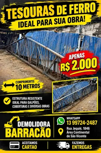 Tesouras de Ferro 10m - Usadas em Bom Estado