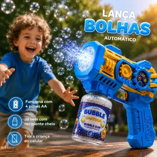 Lança Bolhas Sabão Automático Brinquedo Infantil Menino Menina Festa Aniversário Presente