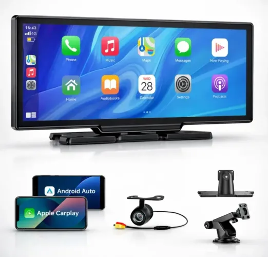 Tela Multimídia Portátil Carplay E Android Auto sem Fio