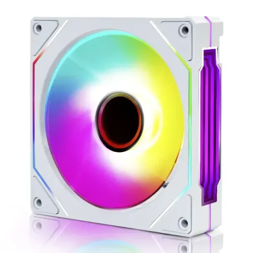 Cooler Fan 120mm Round5 Aurora Reverse White, ARGB - *PWM + ARGB 3P 5V* - WZetta