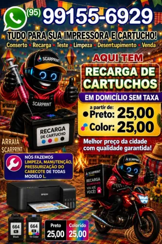 Recarga de cartuchos de impressoras em domicílio sem taxa 