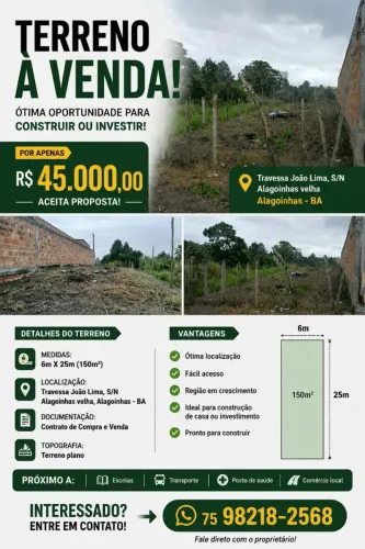 Terreno a venda 6m X 25m
