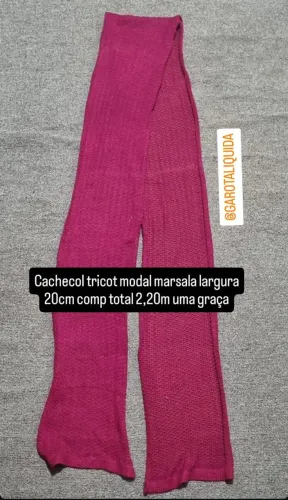 Cachecol tricot modal marsala largura 20cm comp total 2,20m uma graça
