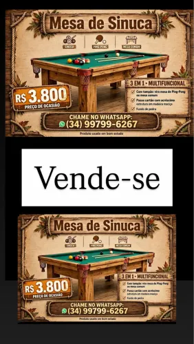 Vendo mesa de sinuca wats *