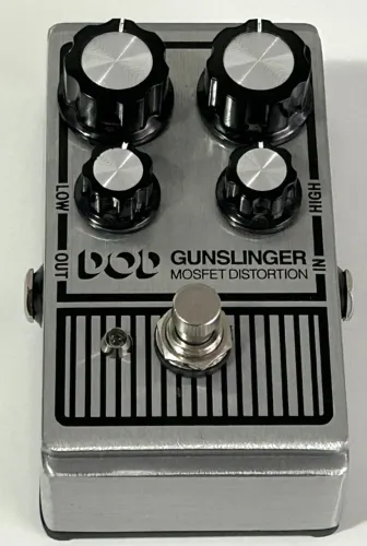 Pedal Dod Gunslinger Mosfet Distortion Prateado Pra Guitarra