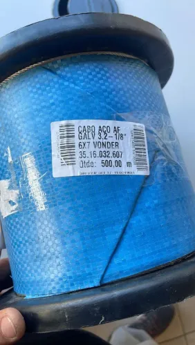 R$500,00 Cabo De Aço Galvanizado 1/8 (3,18mm) 6x19 Alma Fibra Rolo 500m Vonder Original