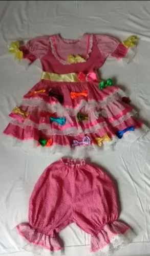 Vestido infantil Juninio Rosa