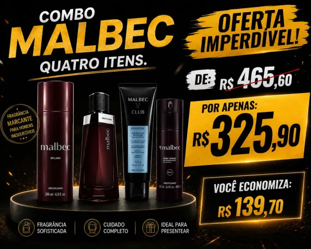 Malbec combo 4 itens