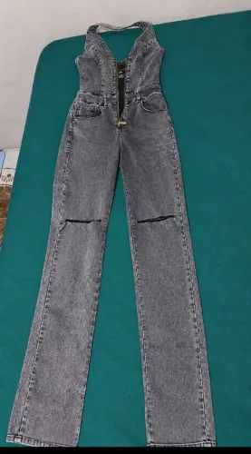 Macaquinha jeans grafite