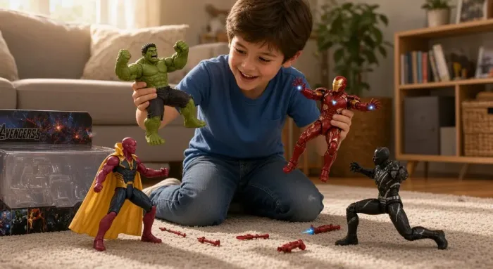 kit cartela 4 bonecos vingadores guerra infinita filme super herois 05-7556