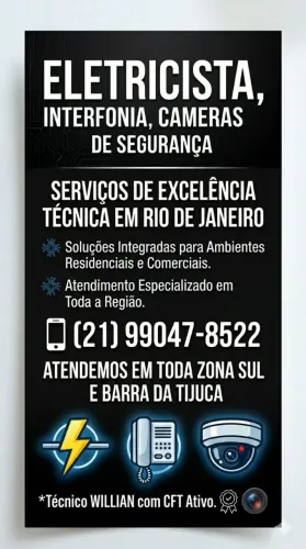 ELETRICISTA, INTERFONIA, CAMERAS DE SEGURANÇA