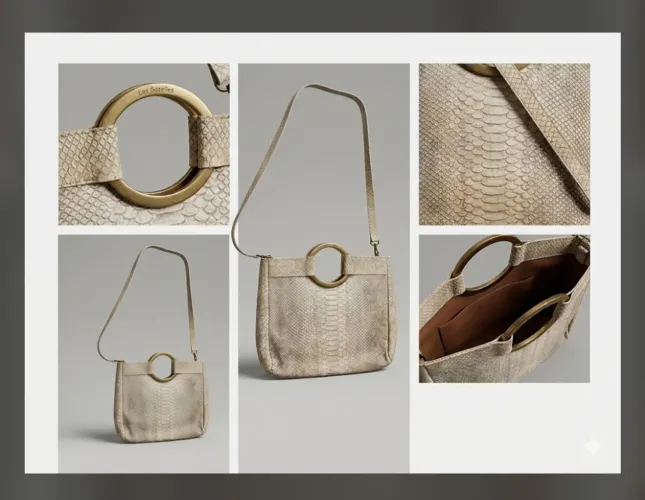 Bolsa Crossbody Les Gazelles Textura Cobra Caramelo - Original