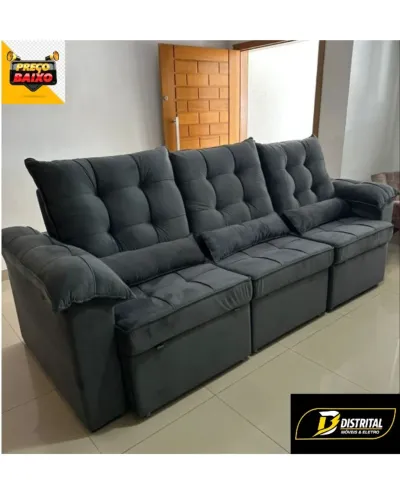 Sofá Infinit Retrátil e Reclinável 2.90m D33 Pronta Entrega