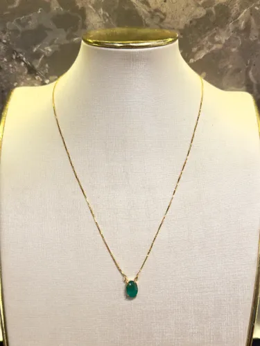 Cordão de ouro c/ esmeralda natural 4g ( LOJA FÍSICA )
