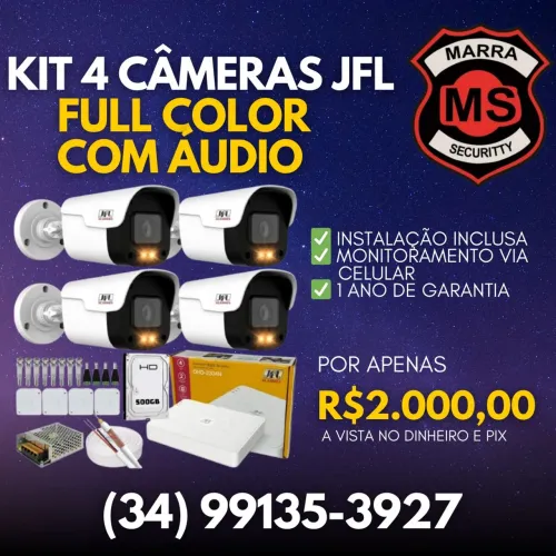 Kit Câmeras JFL Full Color com Áudio 