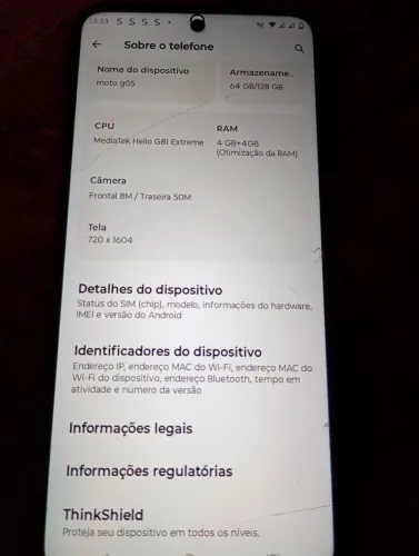 Moto g 05 semi novo com nota