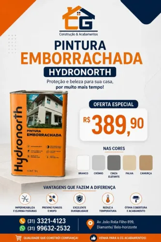 *PROMOÇÃO* Tinta Hydronorth Pintura emborrachada R$389,90 (CONSULTAR CORES EM OFERTA).