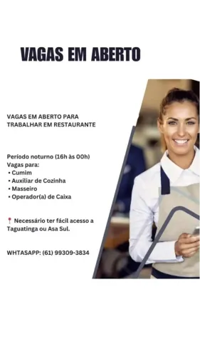 Vagas em aberto Taguatinga DF