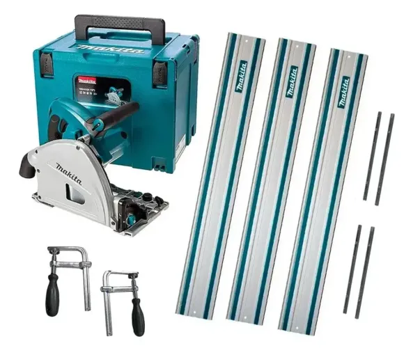 Serra Circular Makita SP6000 com 3 Trilhos, Maleta, Sargento e 1 Kt de conexão de trilhos.