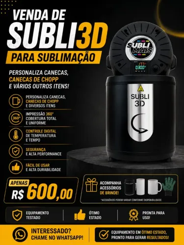 Forno Subli 3D para Sublimação + Acessórios