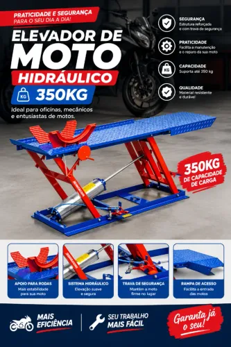 ELEVADOR DE MOTO HIDRAULICO 350KG