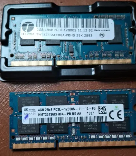 6GB Memória RAM Notebook PC3l 12800s Sodimm