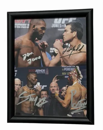 Quadro Autografado UFC - Jon Jones Poatan e Adesanya