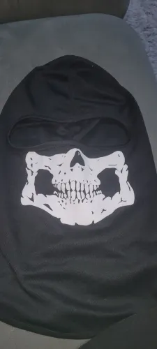 Balaclava preta maxilar de caveira 