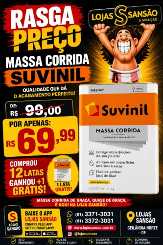 MASSA CORRIDA 25 KG SUVINIL PADRAO CORAL LATA