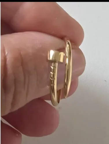 Anel ouro 18k modelo prego