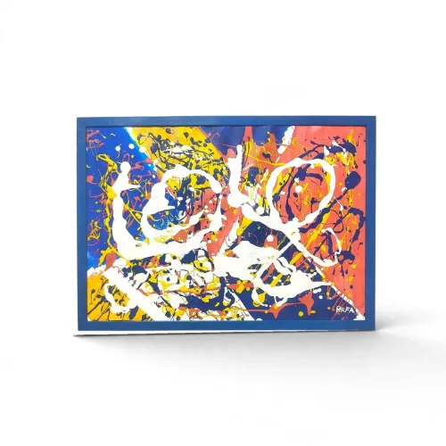 Pintura abstrata acrílica feita a mão 42cmX60cm