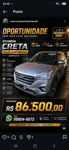 Hyundai Creta Launch Edition 1.6 16V Flex Aut. 2020