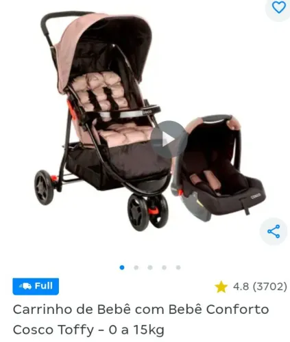 Carrinho de Bebe com Bebê Conforto